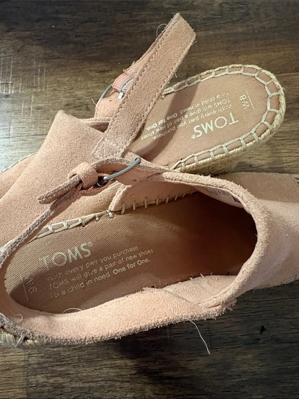 Tom’s Suede Espadrille Wedge Sandals - pink